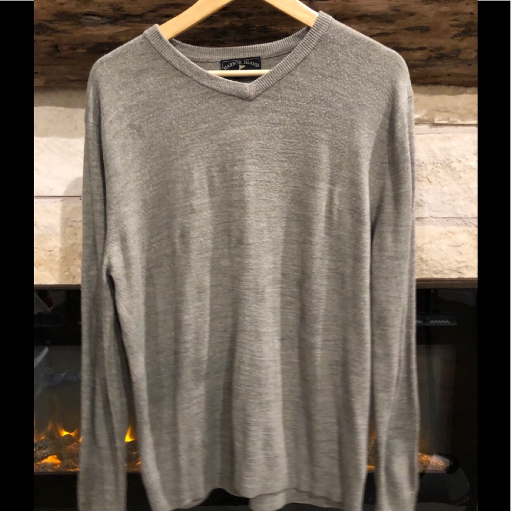 Large Harbor Island V-neck sweater Grey